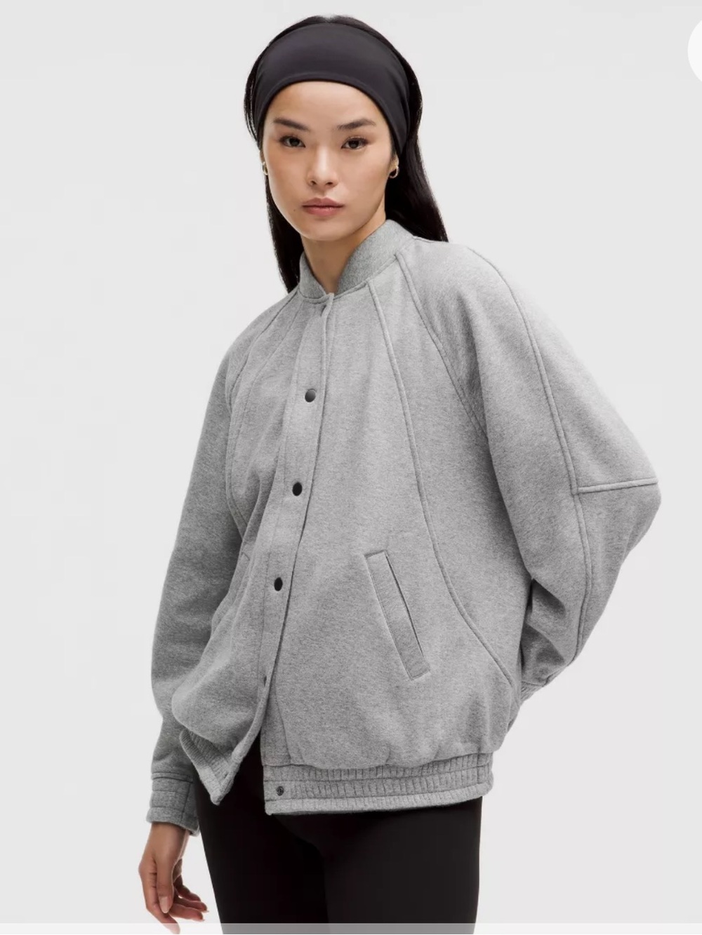NWT Lululemon Scuba Oversized Varsity Jacket *Plush / Heathered Medium Grey